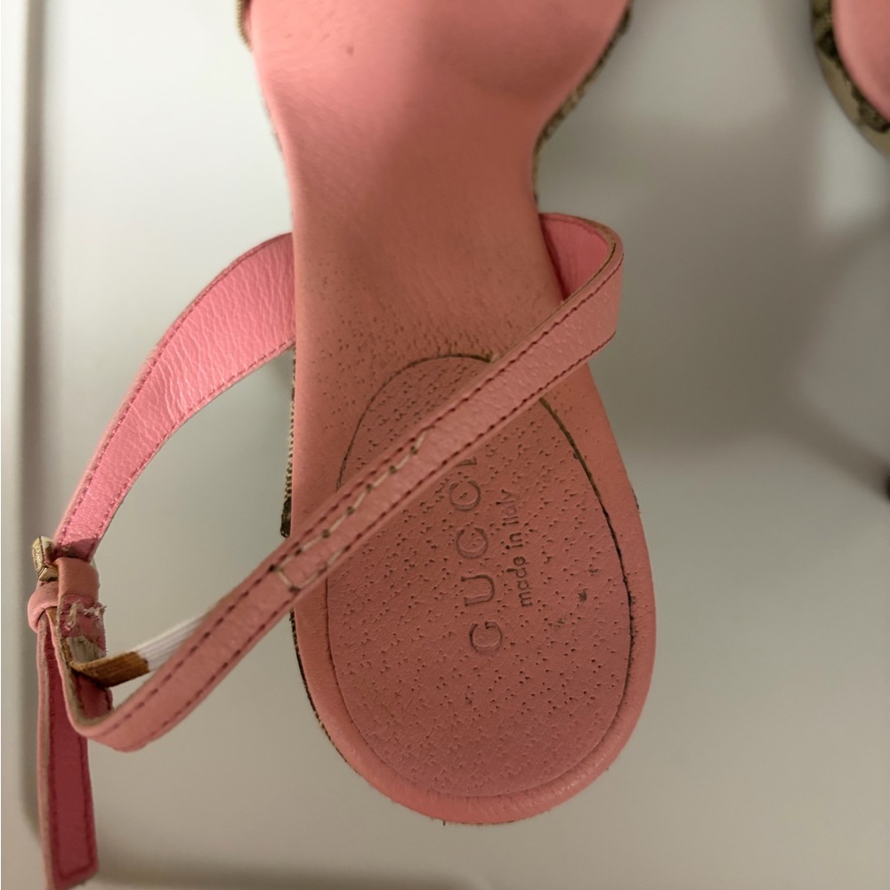 Gucci Women’s Pink Slingback Heeled Sandals - Picture 2 of 8
